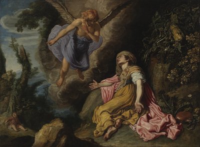 Hagar och ängeln av Pieter Lastman