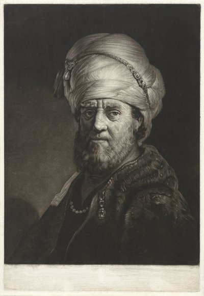 Porträttbyst av en man med en turban av Pieter Louw