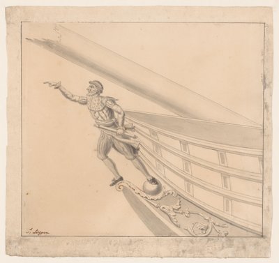 Galjonsfigur av en man med kikare av Pieter Luypen (signed by artist)