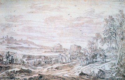 Landskap med skördare, c1615-1661 av Pieter Molijn