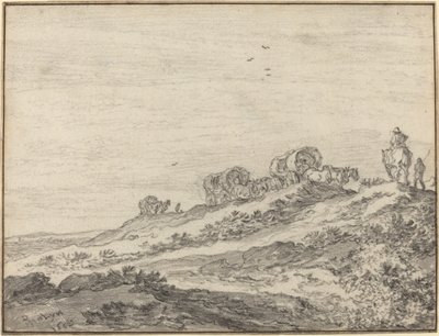 Resenärer längs Crest of a Hill av Pieter Molijn