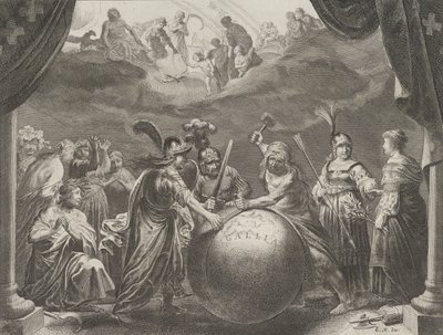 Plåt 12: Allegory on the Discord in France, från Caspar Barlaeus, Medicea Hospes, 1638. av Pieter Nolpe