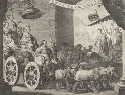 Plåt 5a: Marie de Medici som Berecynthia, från Caspar Barlaeus, Medicea Hospes, 1638. av Pieter Nolpe