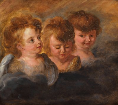 Tre änglahuvuden i molnen. av Pieter Paul Rubens