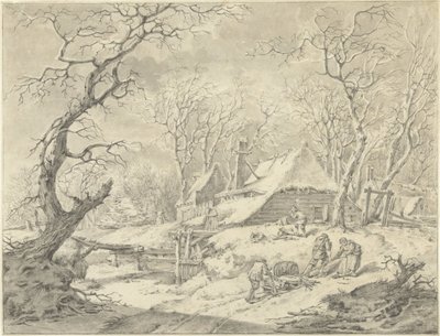 Vinterlandskap med gård av Pieter Pietersz. Barbiers