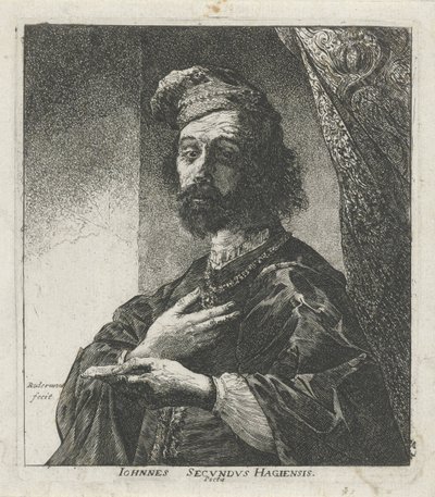 Porträtt av Janus Secundus av Pieter Rottermondt
