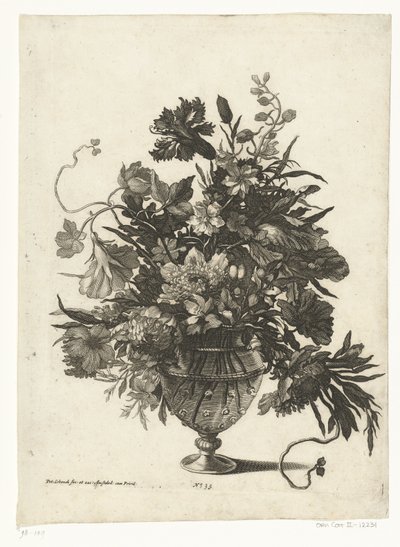 Glasvas med blommor Vaser med blombuketter (serietitel) av Pieter Schenk (I)