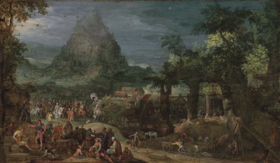 Babels torn (olja på koppar) av Pieter Schoubroeck