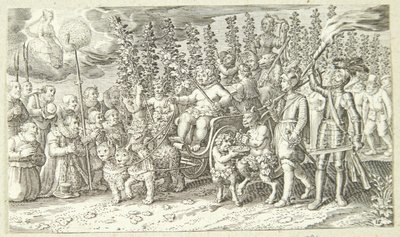 Bacchus triumftåg till Thebe av Pieter Serwouters