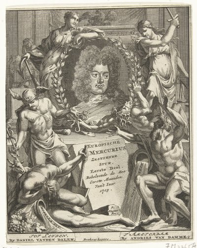 Titelsidan för European Mercury, 1705 av Pieter Sluyter