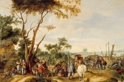 Soldater bivackerar. av Pieter Snayers