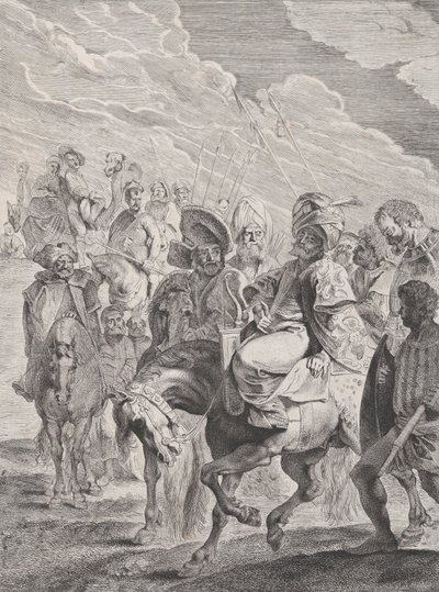 En turkisk prins till häst, ca. 1620-25. av Pieter Soutman