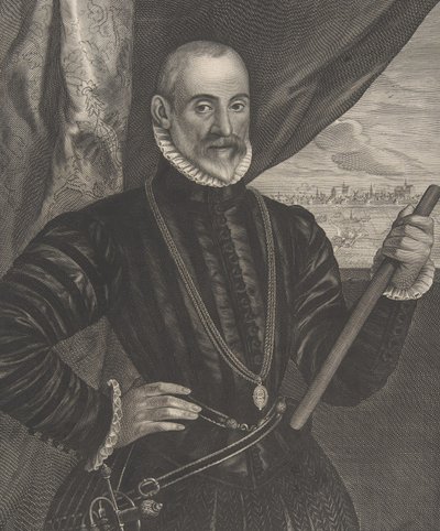 Francisco Valdes, spansk befälhavare, från serien Quatuor Personae..., 1649. av Pieter Soutman