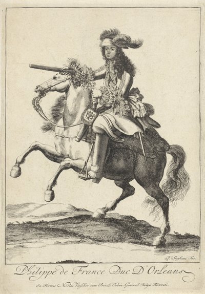 Ridsporträtt av Filip I, hertig av Orléans av Pieter Stevens (vermeld in 1689)