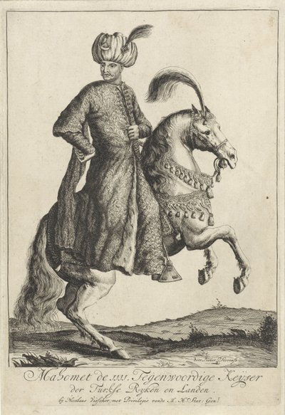 Ryttarporträtt av Mehmet IV, Sultan av det osmanska riket av Pieter Stevens (vermeld in 1689)
