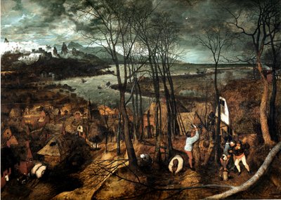 Molnig dag Målning av Pieter Bruegel den gamle (eller Pierre Bruegel eller Pieter Bruegel eller Brueghel av Pieter Bruegel the Elder