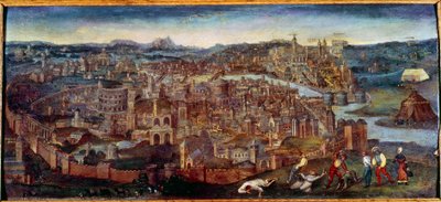 Utsikt över Rom. Målning av Pieter Brueghel säger det gamla (eller det gamla av Pieter Bruegel the Elder