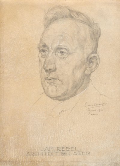Porträtt av arkitekten Jan Rebel av Pieter Willem van Baarsel