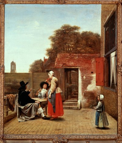 En holländsk innergård (målning på duk) av Pieter de Hooch