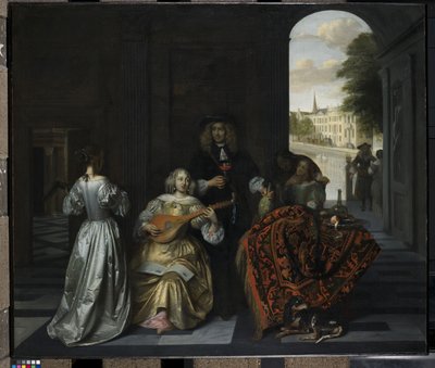 A Music Party (olja på duk) av Pieter de Hooch