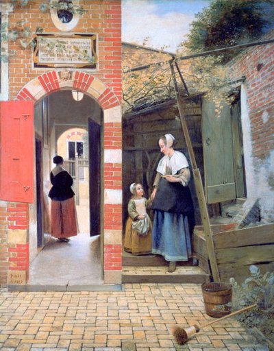 Gården till ett hus i Delft, 1658 av Pieter de Hooch