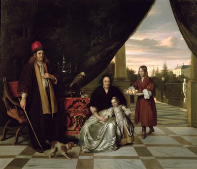 Familjeporträtt på en terrass, 1667 av Pieter de Hooch