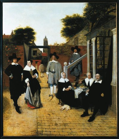 Gruppporträtt av en borgerlig familj från Delft (olja på duk, ca 1662) av Pieter de Hooch