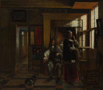 Interiör med ett ungt par, troligen ca. 1662-65. av Pieter de Hooch