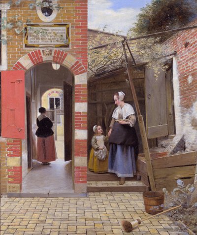 Gården till ett hus i Delft av Pieter de Hooch