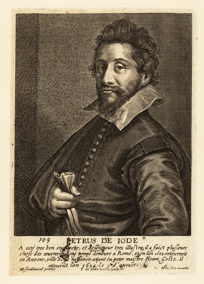 Porträtt av Pieter de Jode den äldre, flamländsk grafiker, tecknare, förläggare och målare av Pieter de II Jode