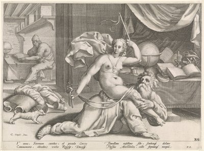 Aristoteles och Phyllis av Pieter de Jode (I) (attributed to)