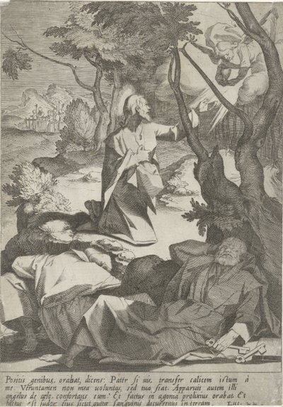 Kristus i hof van Getsemane Passie van Christus (serietitel) Passion and Resurrection (serietitel) av Pieter de Jode (I)