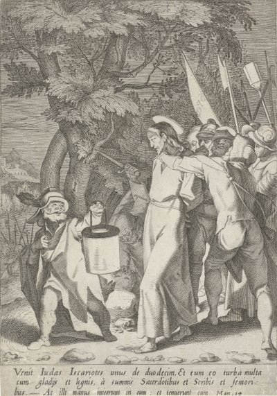 Gevangenneming van Christus Passie van Christus (serietitel) Passion and Resurrection (serietitel) av Pieter de Jode (I)
