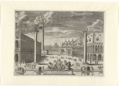 Utsikt över Piazzetta i Venedig, 1585 Vrbs Venetvm vt Nvlli (...) (titel på objekt) av Pieter de Jode (I)