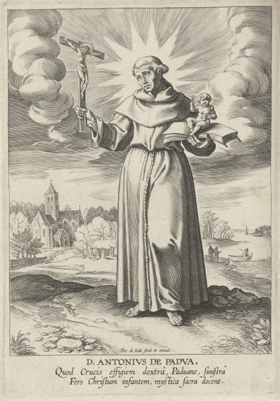 Landskap med Sankt Antonius av Padua av Pieter de Jode (I)