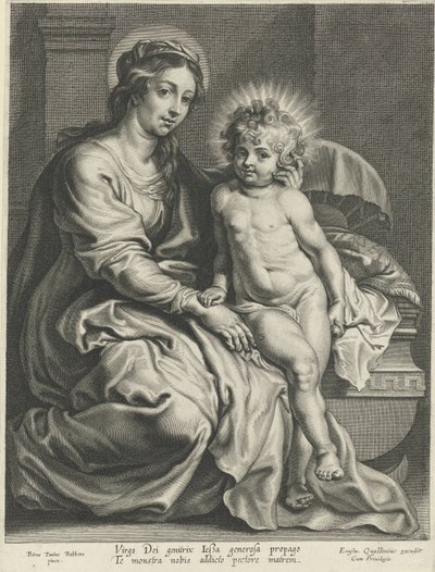 Maria med Kristusbarn vid spjälsängen av Pieter de Jode (I)