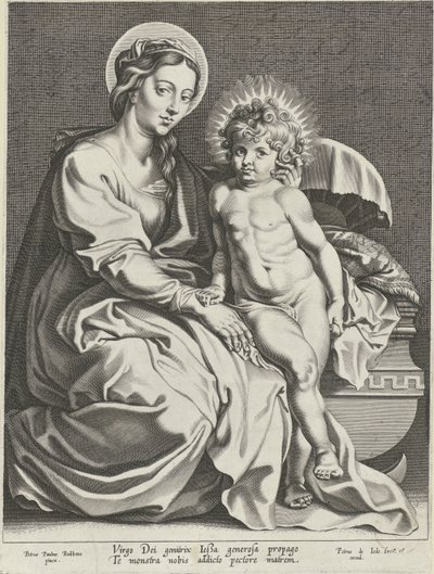 Maria med Kristusbarn vid spjälsängen av Pieter de Jode (I)