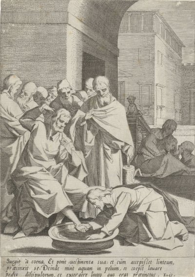 Voetwassing Passie van Christus (serietitel) Passion and Resurrection (serietitel) av Pieter de Jode (I)