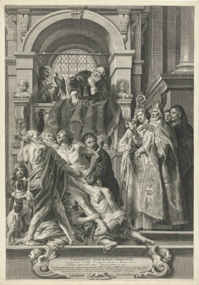 St Martin botar en besatt man av Pieter de Jode (II)