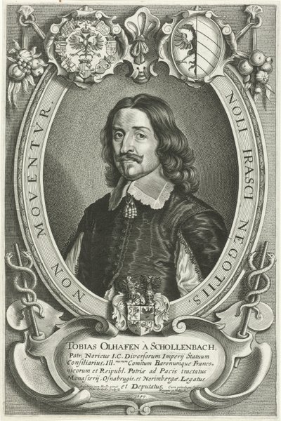 Porträtt av Tobias Oelhafen van Schöllenbach Celeberrimi Legati (serietitel) av Pieter de Jode (II)