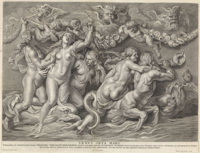 Venus till havs Venvs Orta Mari (titel på objekt) av Pieter de Jode (II)