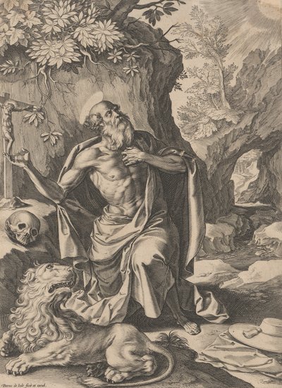 Saint Jerome, n.d., n.d.. av Pieter de Jode