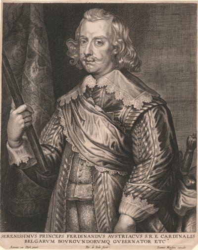 Den mest fridfulla prins Ferdinand av Österrike S.R.E. Belgarnas kardinal, guvernör i Bourgogne, etc. av Pieter de Jode
