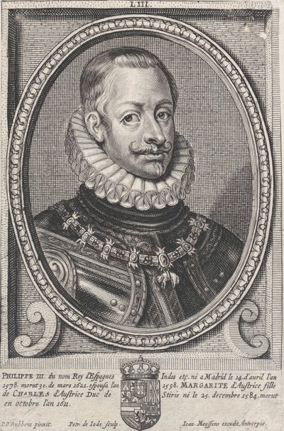 Porträtt av Filip III, kung av Spanien, ca. 1650. av Pieter de Jode II