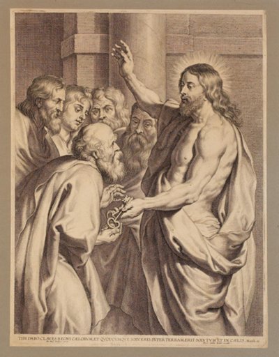 Kristus överlämnar nycklarna till Petrus av Pieter de Jode I