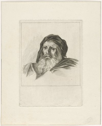 Huvudet av en skäggig man av Pieter de Mare