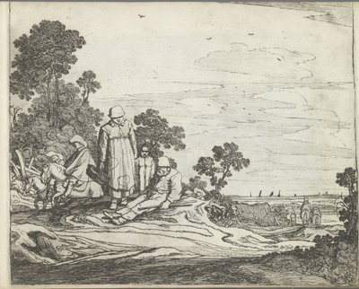 Landskap med ryttare Landskap med figurer (serietitel) Mirror of Nature och School of Drawing (...) (serietitel) av Pieter de Molijn