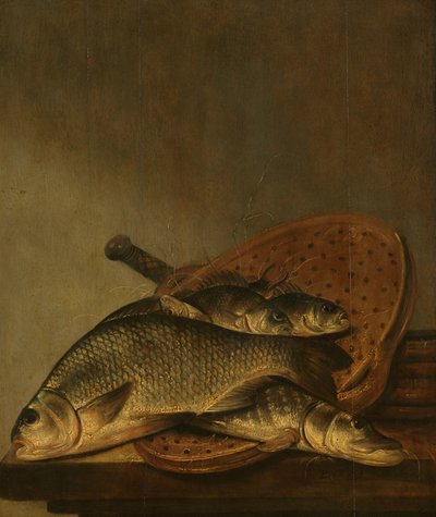 Stilleben med fisk av Pieter de Putter