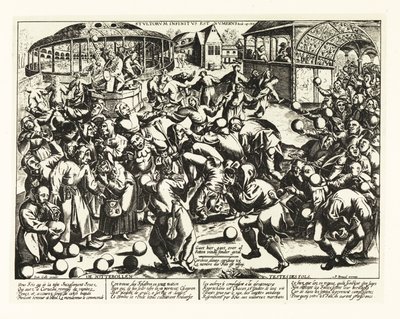 En festival av dårar, medeltiden.1906 (litografi) av Pieter the Elder (after) Bruegel