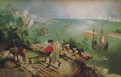 Landskap med Ikaros fall, ca 1558 (olja på duk) av Pieter Bruegel the Elder